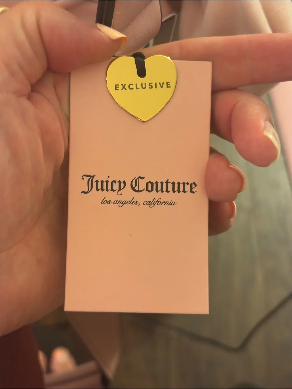 NWT Juicy Couture Pink and Black Terry Tote Crest Embroidery bag charm bag tag